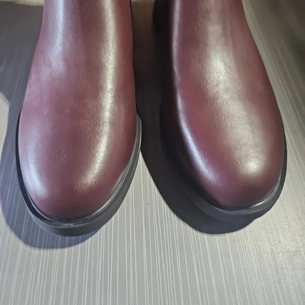 Camper Iman Ankle Boots Burgundy Leather Unisex Size Men 6.5/Wmn 8.5 EU 36 New - Picture 3 of 12